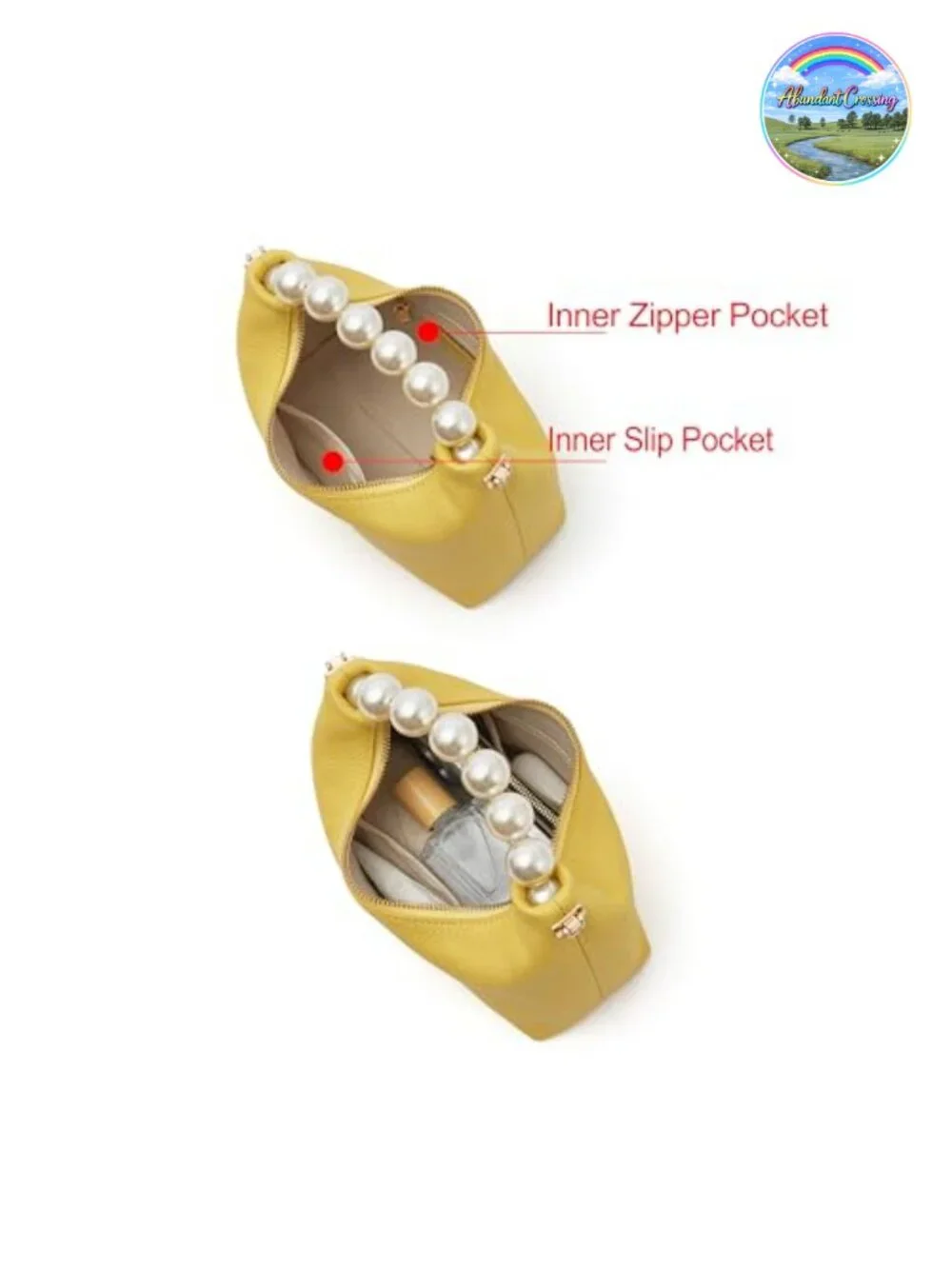 Genuine Leather Top Handle Clutch Purse Women Designer Pearl Tote